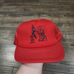 Vintage Colonel Red Ole Miss trucker cap snapback hat cb